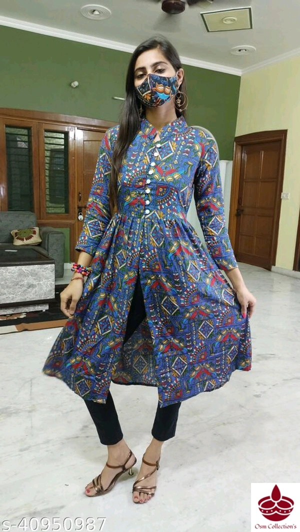 Front Split open Kurta - S (Bust Size: 36 in, Length Size: 45 in) XL (Bust Size: 42 in, Length Size: 45 in) L (Bust Size: 40 