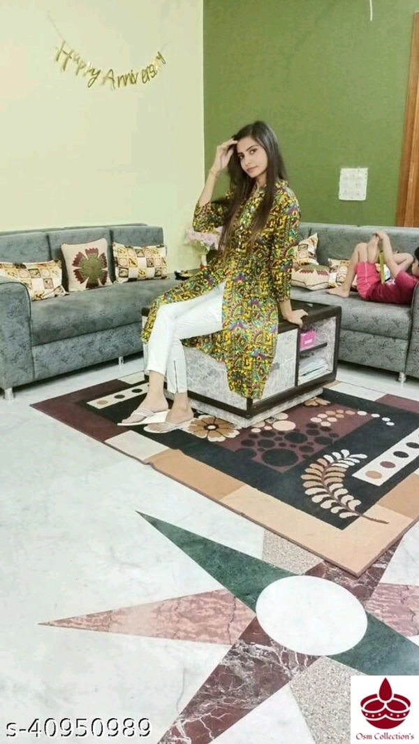 Front Split open Kurta - S (Bust Size: 36 in, Length Size: 45 in) XL (Bust Size: 42 in, Length Size: 45 in) L (Bust Size: 40 