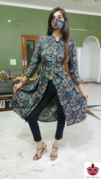 Front Split open Kurta - S (Bust Size: 36 in, Length Size: 45 in) XL (Bust Size: 42 in, Length Size: 45 in) L (Bust Size: 40 