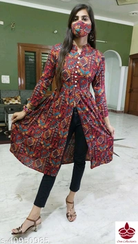 Front Split open Kurta - S (Bust Size: 36 in, Length Size: 45 in) XL (Bust Size: 42 in, Length Size: 45 in) L (Bust Size: 40 
