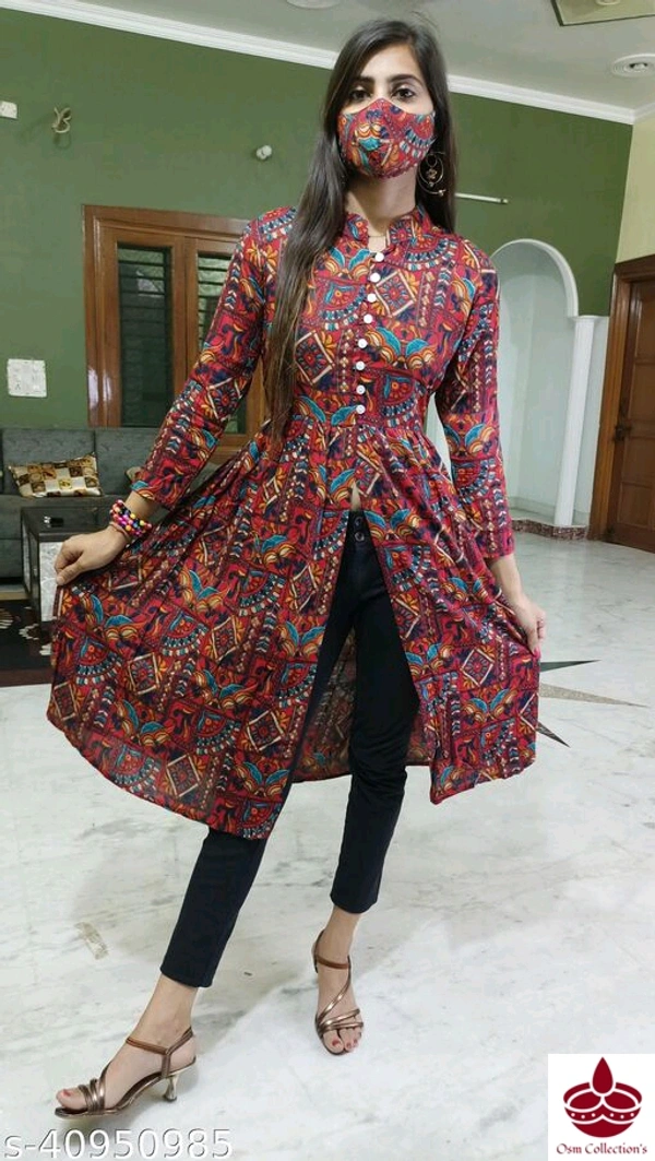 Front Split open Kurta - S (Bust Size: 36 in, Length Size: 45 in) XL (Bust Size: 42 in, Length Size: 45 in) L (Bust Size: 40 