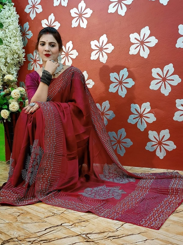 Stone Work Saree