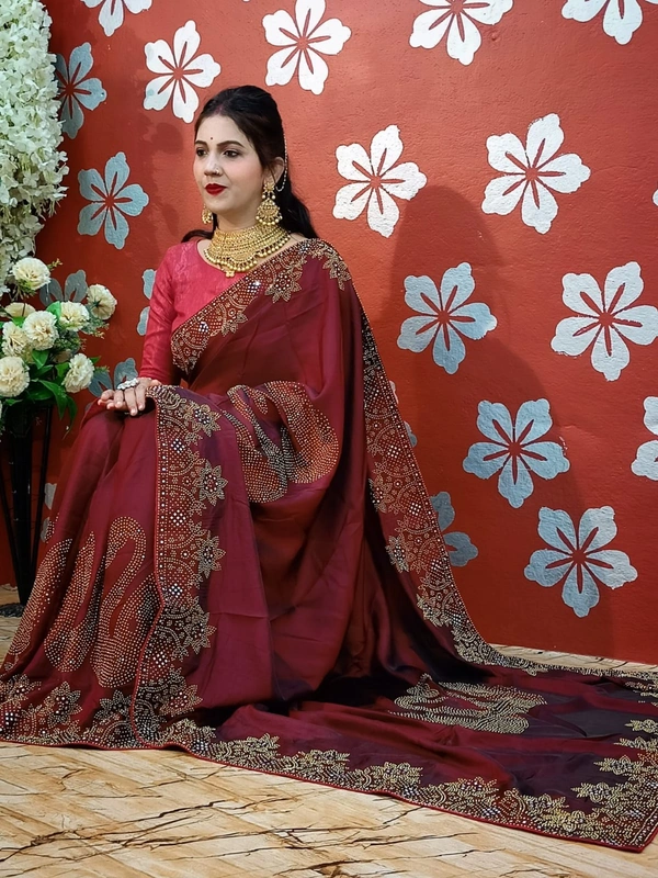 Stone Work Saree