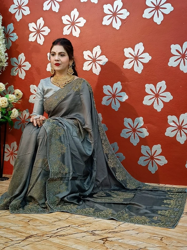 Stone Work Saree