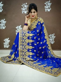 Stone And Emrodery Work Saree