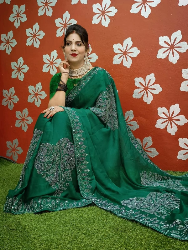 Stone Work Saree😇