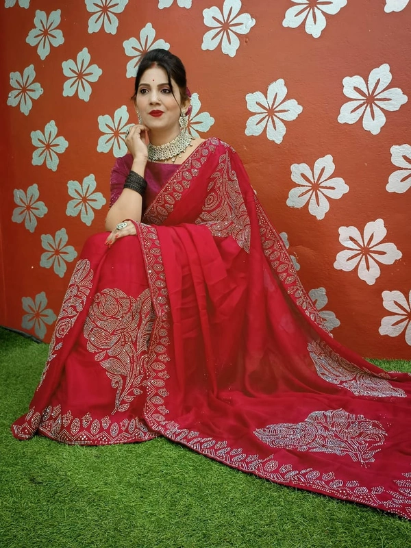Stone Work Saree😇