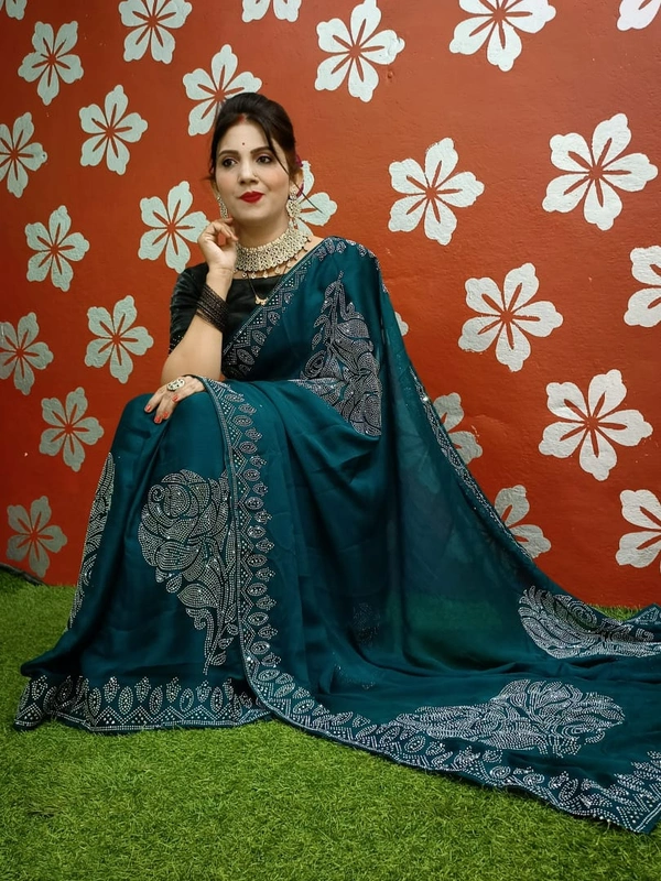 Stone Work Saree😇