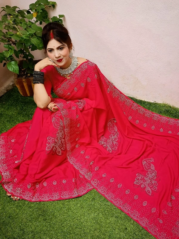 Stone Work Saree😊