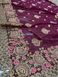 Stone Work Saree With Beautiful Design