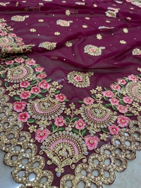 Stone Work Saree With Beautiful Design