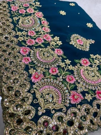 Stone Work Saree With Beautiful Design