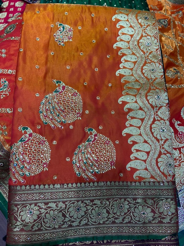 Emrodery With Stone Work Saree