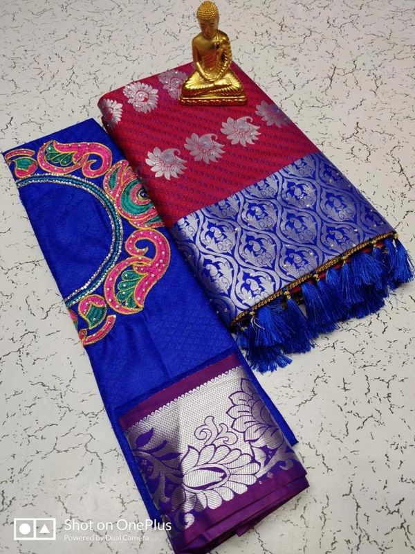 Bridal Stone And Tessel Work Saree