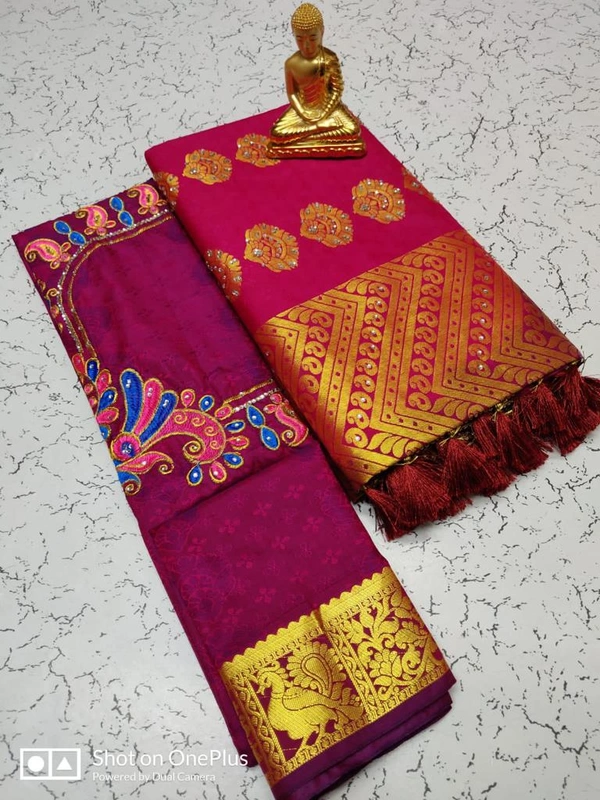 Bridal Stone And Tessel Work Saree