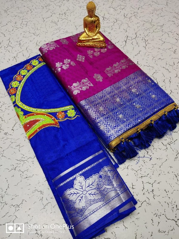 Bridal Stone And Tessel Work Saree
