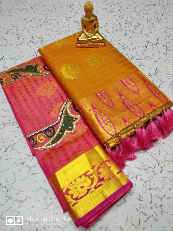 Bridal Stone And Tessel Work Saree