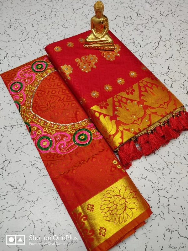 Bridal Stone And Tessel Work Saree