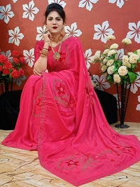 Stone And Pompom Saree