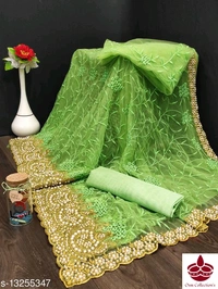 Net Hwevy Work Saree