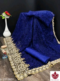 Net Hwevy Work Saree