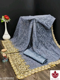Net Hwevy Work Saree