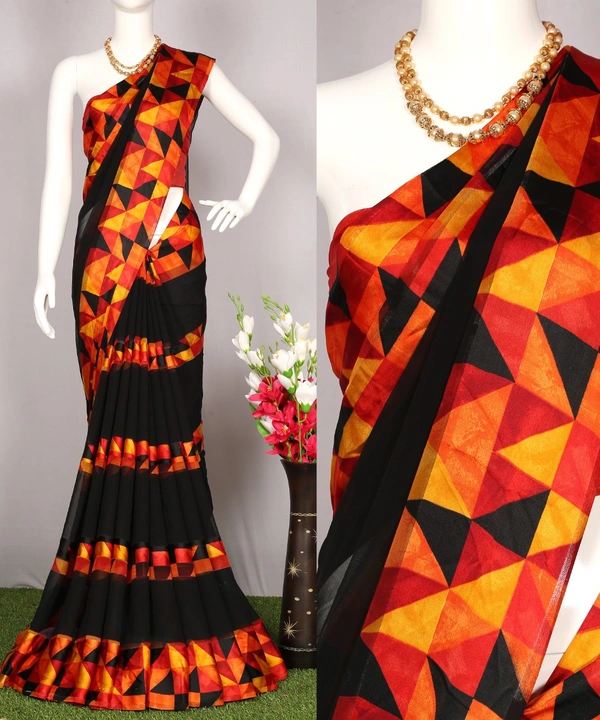 Satin Patta Saree