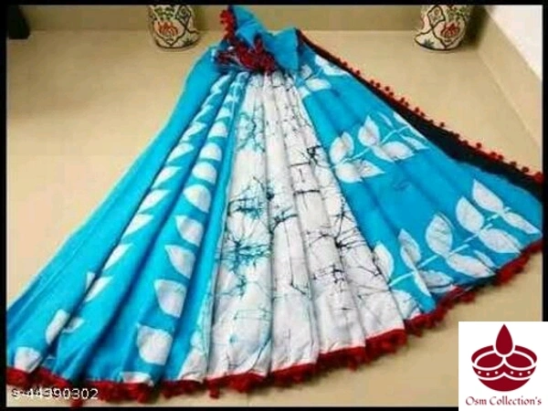 Cotton Saree With Pompom