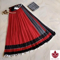 Cotton Saree With Pompom