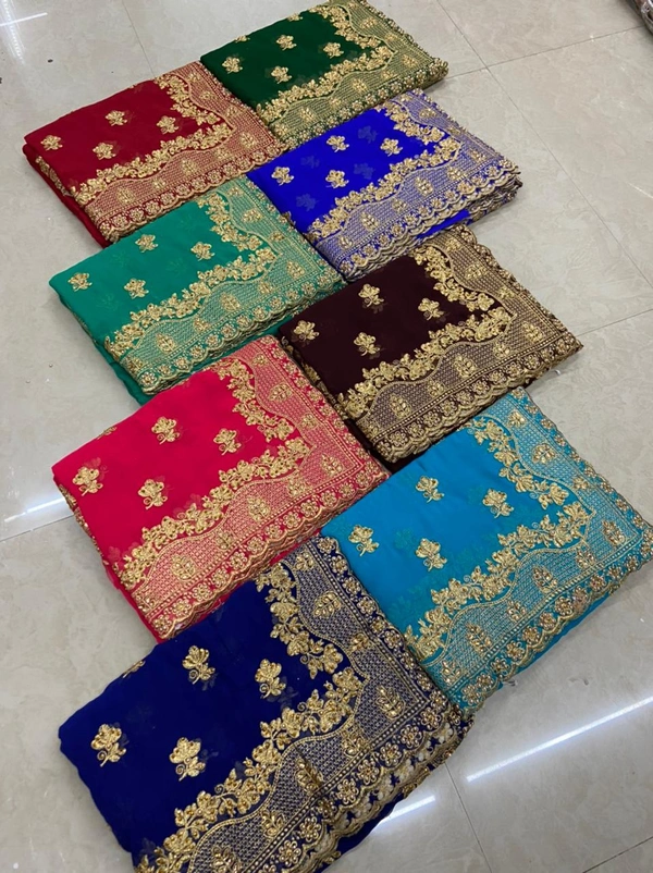Stone Work Heavy Saree