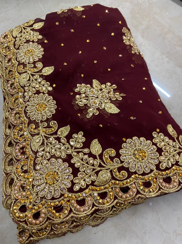 Stone Work Heavy Saree