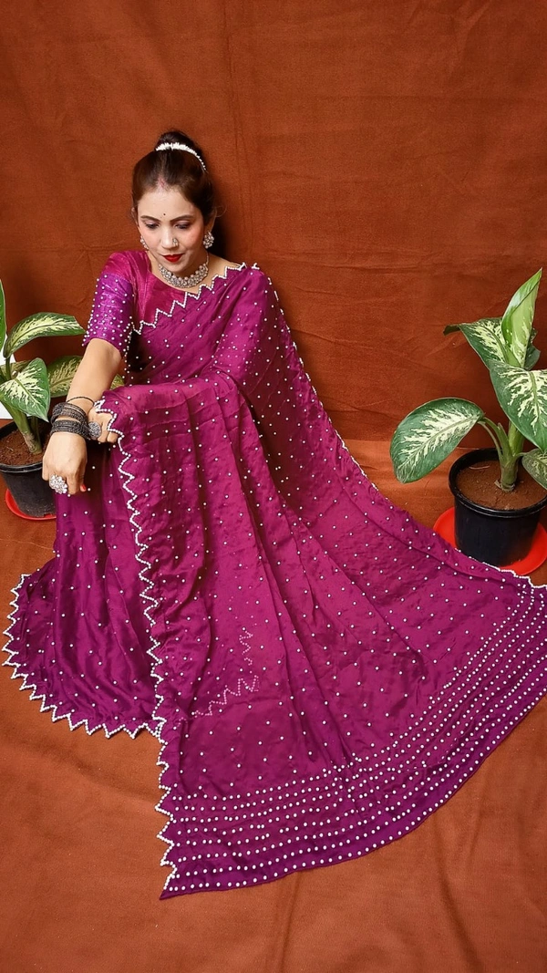 Moti Work Saree