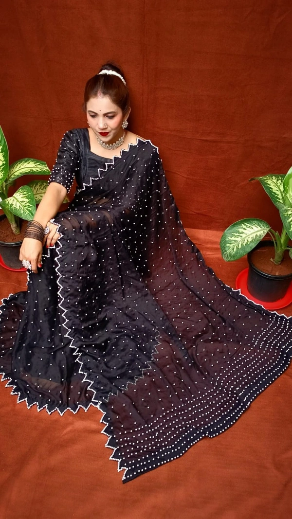 Moti Work Saree