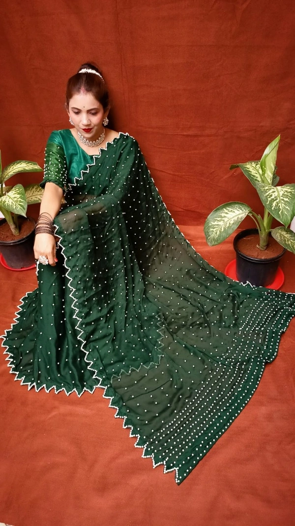 Moti Work Saree