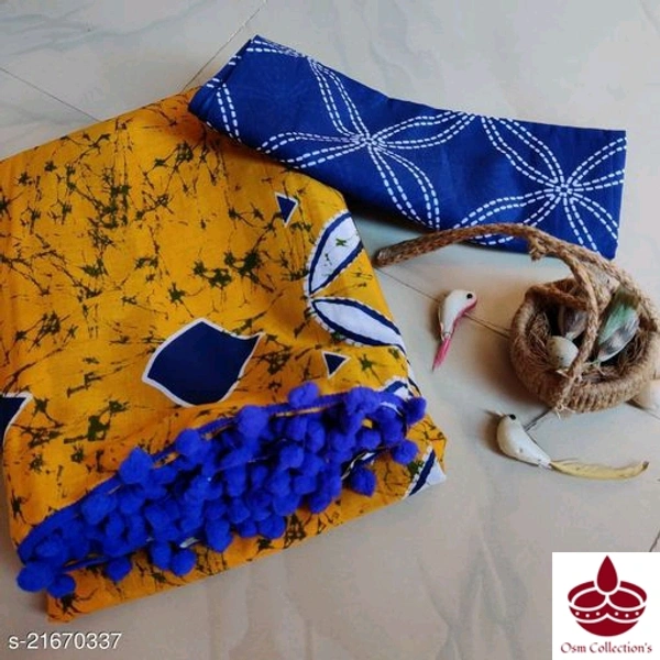 Cotton Saree With Pompom
