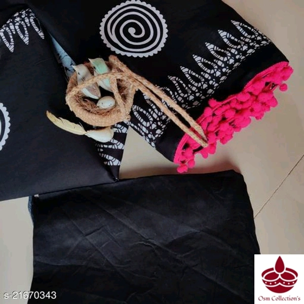 Cotton Saree With Pompom