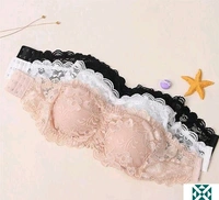 Women Bra(Combo Of 3) - black,white,light pink, free size