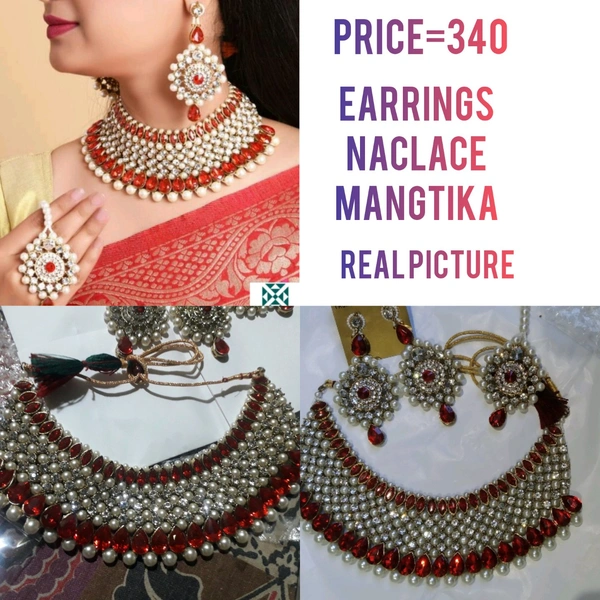 Women Jewellery Set - red, free size