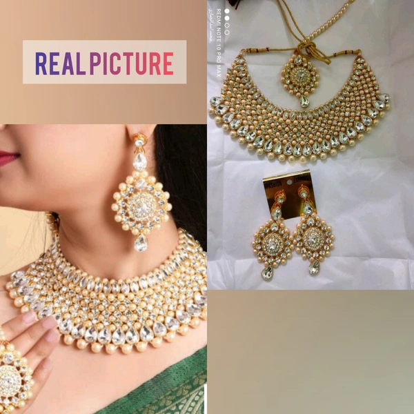 Women Jewellery Set - white, free size
