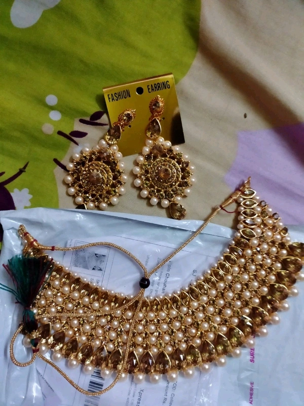 Women Jewellery Set - Golden, free size