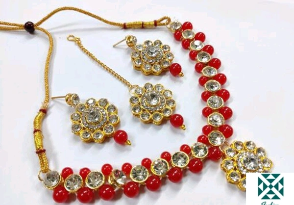 Women Jewellery Set  - red, free size