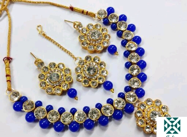 Women Jewellery Set  - blue, free size