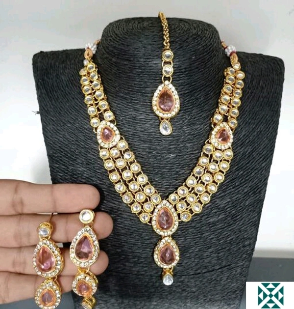 Women Jewellery Set  - light pink, free size