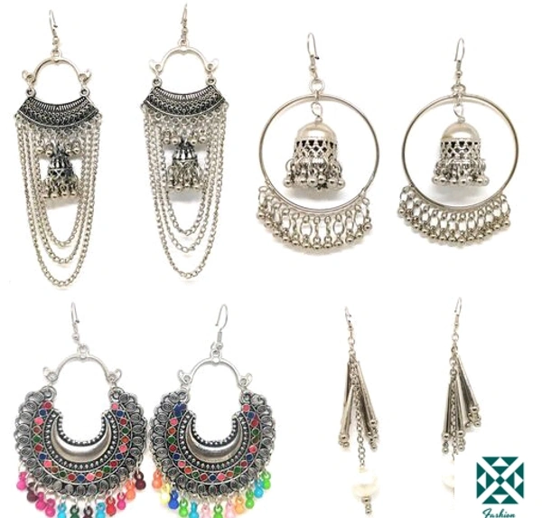 Combo Earrings 🥳 - black silver, free size