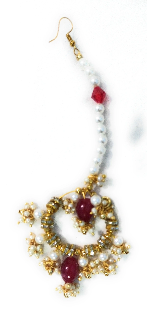 NIBRAS Maroon Kundan Necklace Set - B09ZRW9G6V