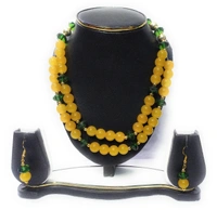 NIBRAS Yellow Crystal Necklace Set - B09ZRMZ9HN