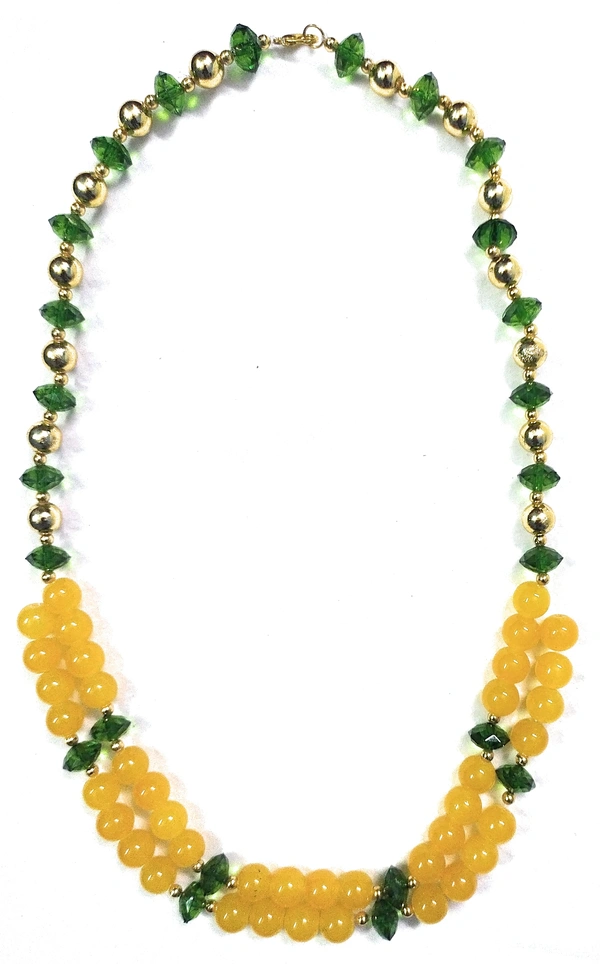 NIBRAS Yellow Crystal Necklace Set - B09ZRMZ9HN
