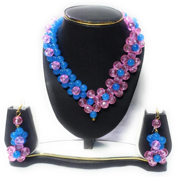 NIBRAS Multi Floral Crystal Necklace Set - B09ZSQHL7J