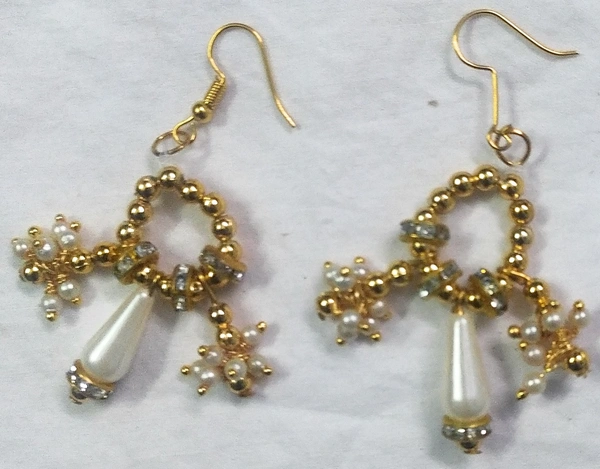 NIBRAS White Pearl Drop Necklace Set - B09ZT5VMNY