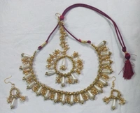 NIBRAS White Pearl Drop Necklace Set - B09ZT5VMNY